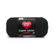Red Heart Super Saver Jumbo Yarn, Black, 14oz396g, Medium, Acrylic