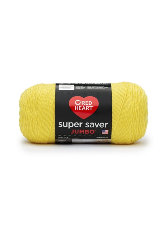 Red Heart Super Saver Jumbo #4 Medium Acrylic Yarn, Bright Yellow 14oz/396g, 744 Yards