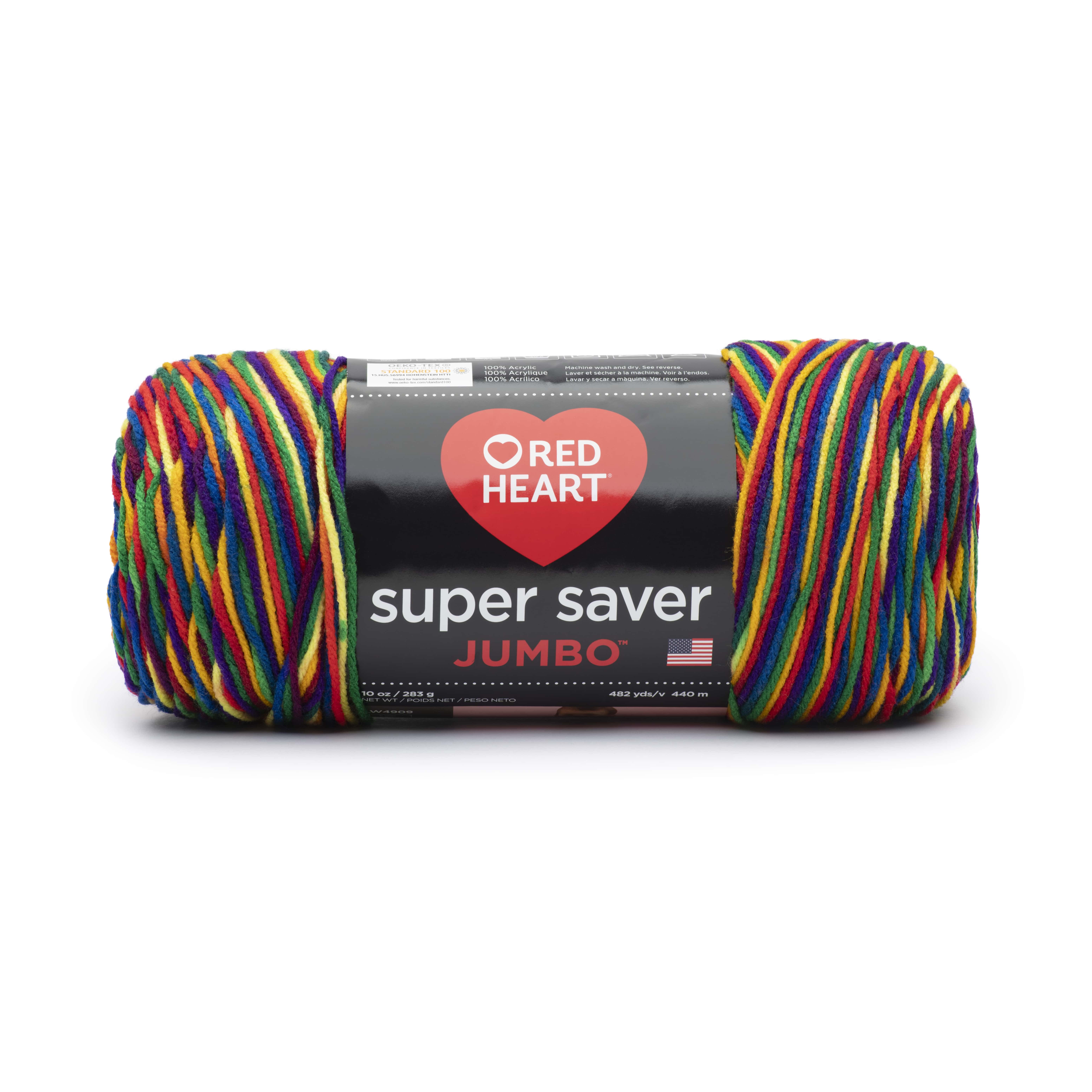 Red Heart Super Saver Jumbo #4 Medium Acrylic Yarn, Mexicana 10oz/283g, 482 Yards