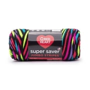 Red Heart Super Saver Jumbo #4 Medium Acrylic Yarn, Neon Stripe 10oz/283g, 482 Yards