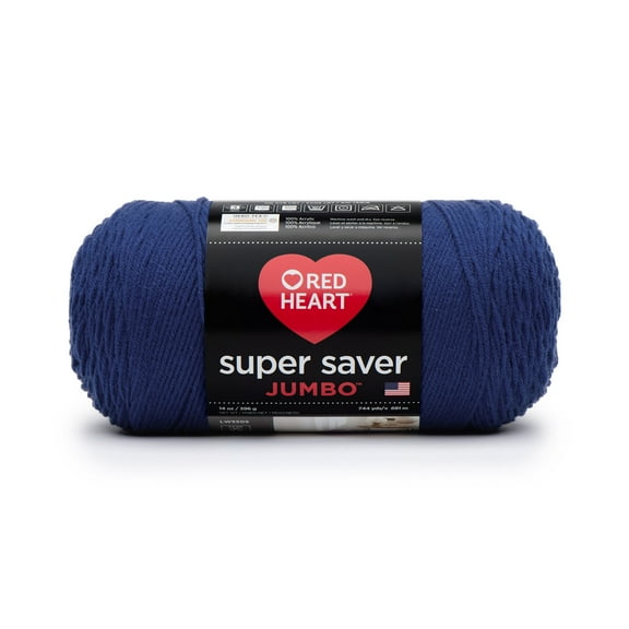 Red Heart Super Saver Jumbo #4 Medium Acrylic Yarn, Royal 14oz/396g, 744 Yards