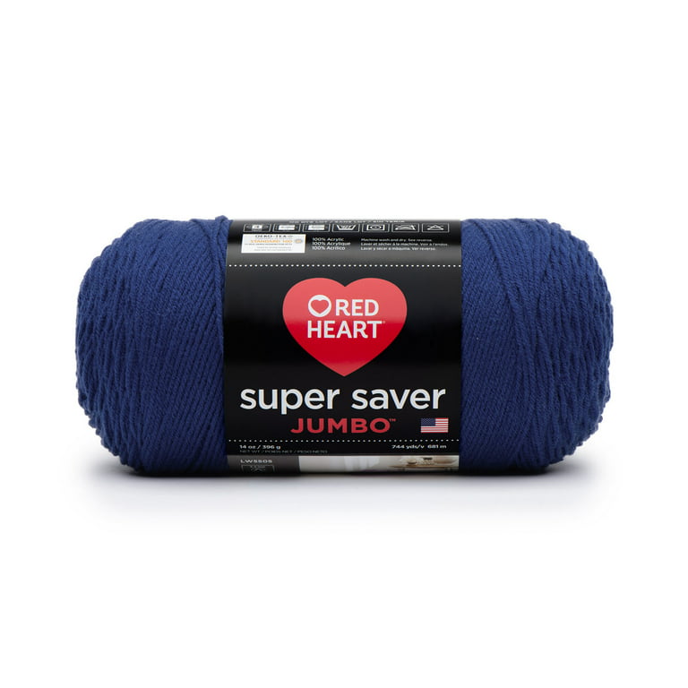 Red Heart Super Saver Jumbo Yarn Acrylic 14 oz In Royal Blue 744 yards no  dye