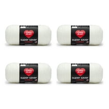 Red Heart Super Saver Jumbo #4 Medium Acrylic Yarn, Soft White 14oz/396g, 744 Yards (4 Pack)
