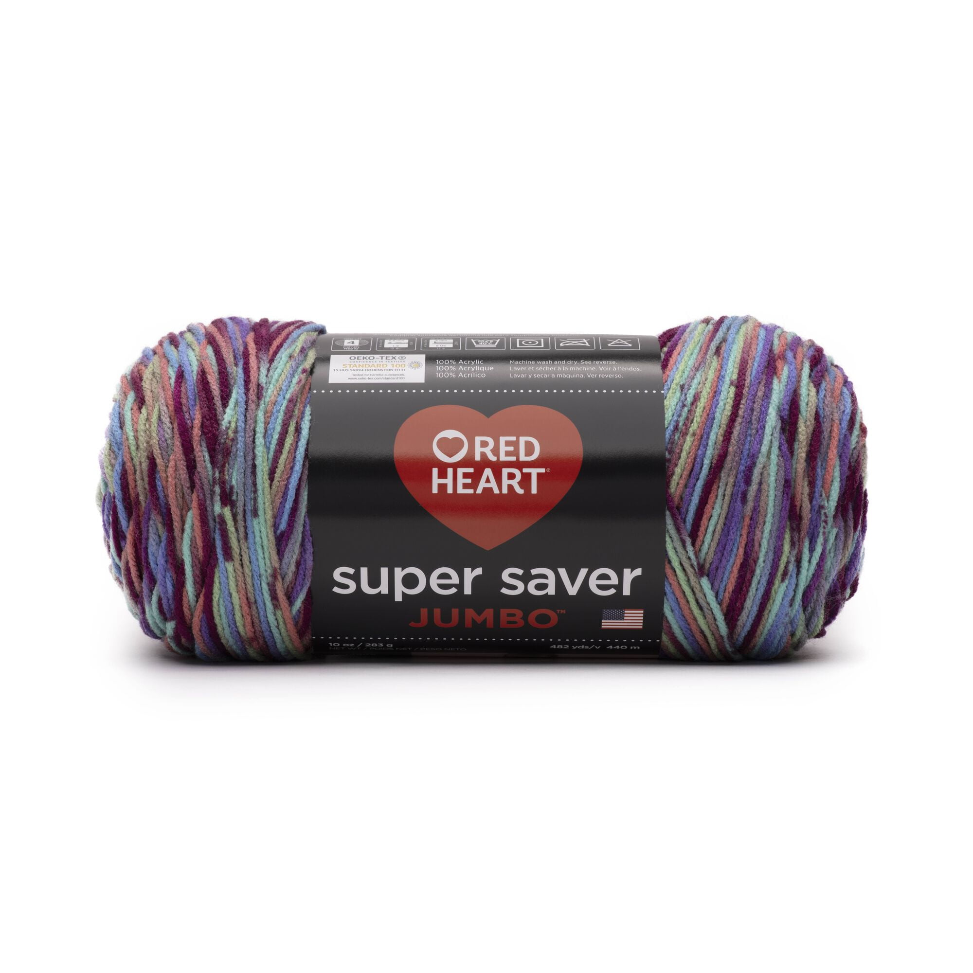 Red Heart Super Saver Jumbo #4 Medium Acrylic Yarn, Starburst Print 10oz/283g, 482 Yards