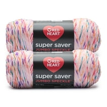 Red Heart® Super Saver® Jumbo Speckle #4 Medium Acrylic Yarn, Bubblegum Speckle 10oz/283g, 482 Yards (2 Pack)