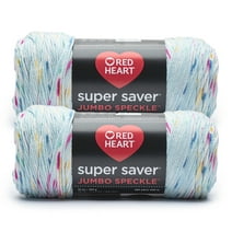 Red Heart® Super Saver® Jumbo Speckle #4 Medium Acrylic Yarn, Light Blue Speckle 10oz/283g, 482 Yards (2 Pack)
