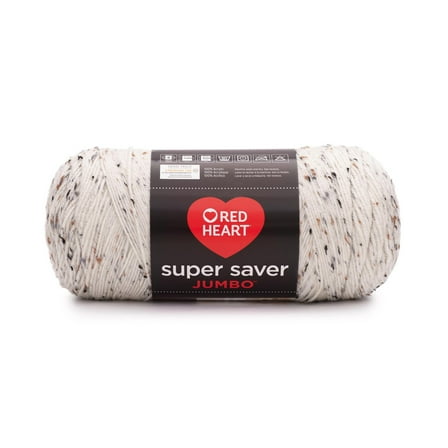 Red Heart Super Saver Jumbo Yarn, Aran Fleck, #4 Medium, Acrylic, 10oz/283g, 482 Yards