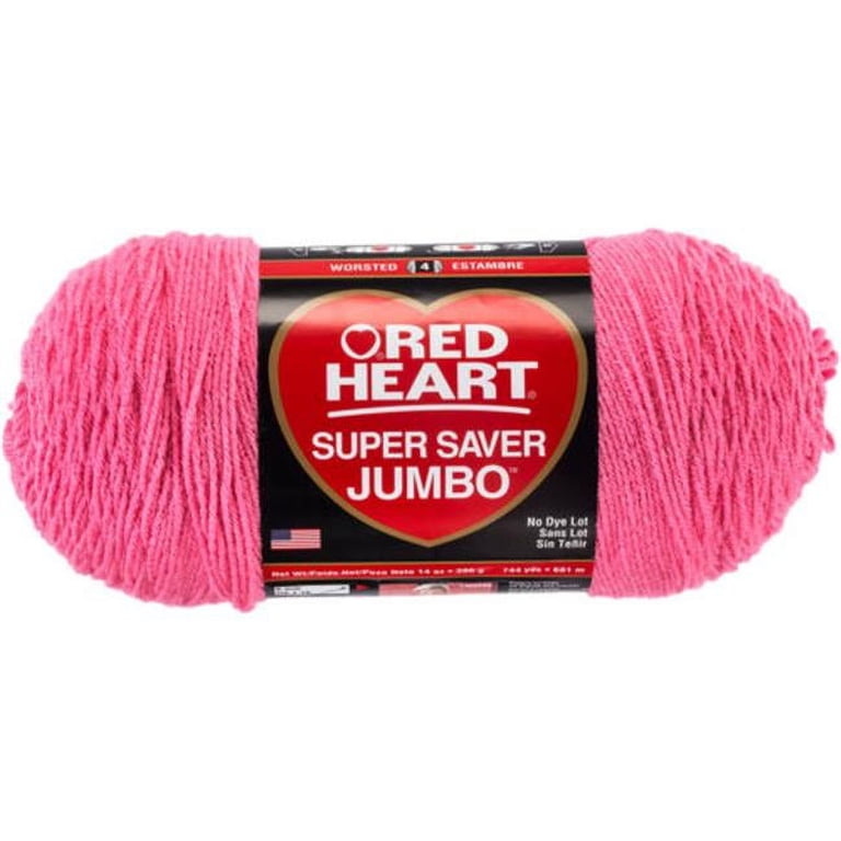 Coats & Clark Red Heart Super Saver Jumbo Yarn, Perfect Pink, 100