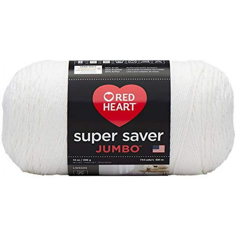 Red Heart Super Saver Jumbo Yarn, White 