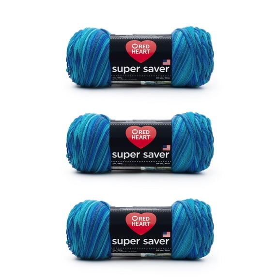 Red Heart Super Saver Yarn-Macaw, Multipack Of 3
