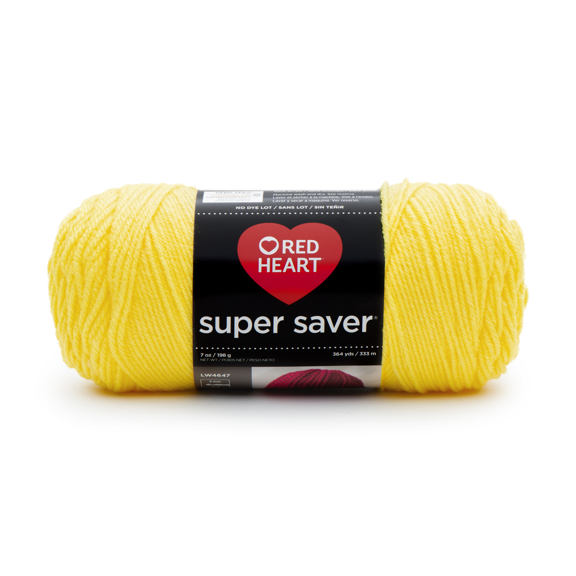 Red Heart Super Saver Medium Acrylic Bright Yellow Yarn, 364 yd - image 1 of 12