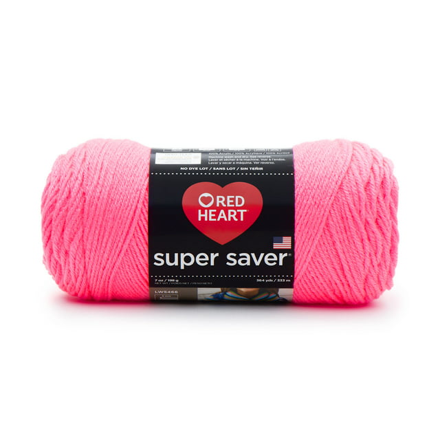 Red Heart Super Saver Medium Acrylic Pink Yarn, 364 yd