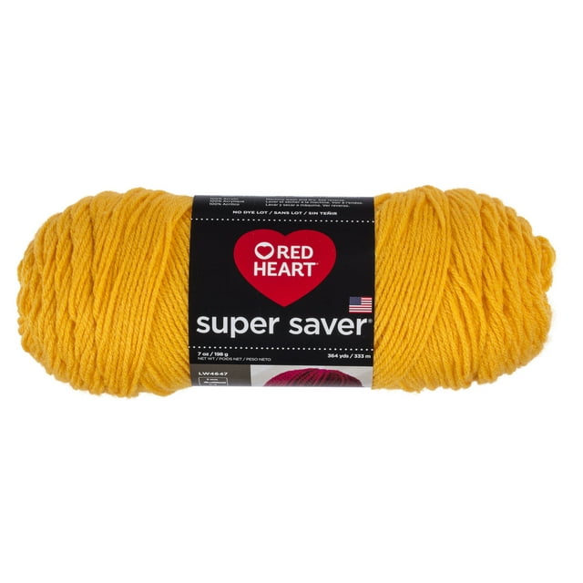 Red Heart Super Saver Medium Acrylic Saffron Yarn, 364 yd