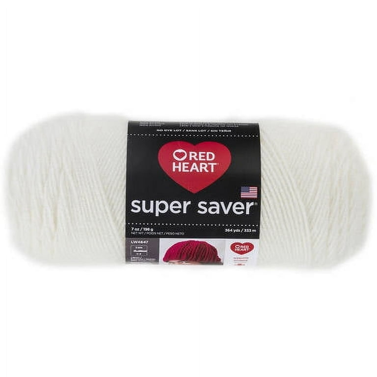 Skein Red Heart Super Saver Acrylic Yarn Color #313 Aran White Med
