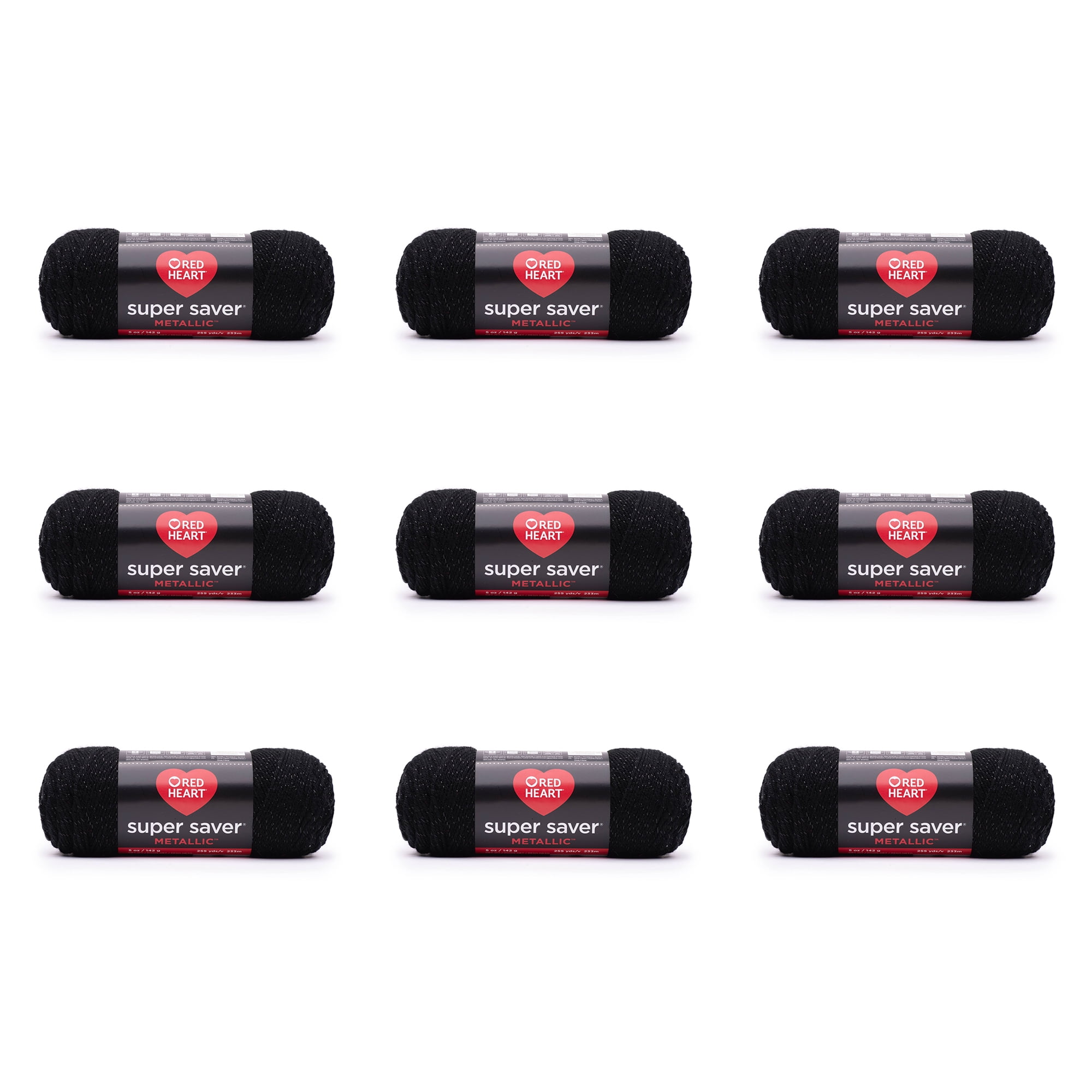 Red Heart® Super Saver® Metallic™ #4 Medium Acrylic Yarn, Fuchsia 5oz/142g,  255 Yards (9 Pack) 