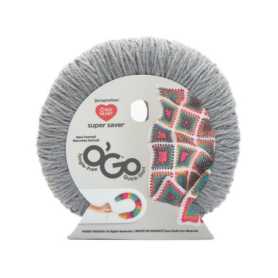 Red Heart Super Saver® O'Go™ 4 Medium Acrylic Yarn, Dusty Gray 7oz/198g, 364 Yards