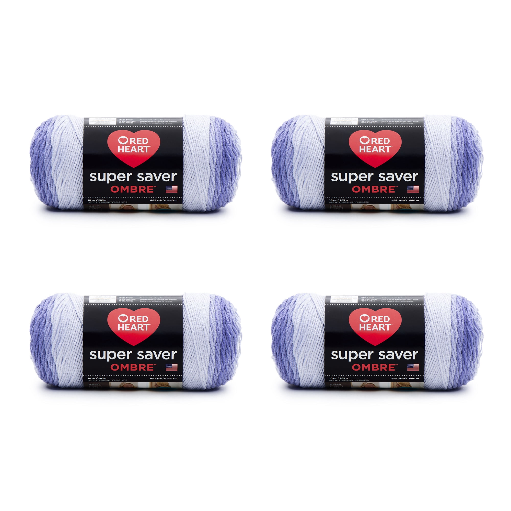 Red Heart Super Saver Ombre Yarn-True Blue, Multipack Of 2