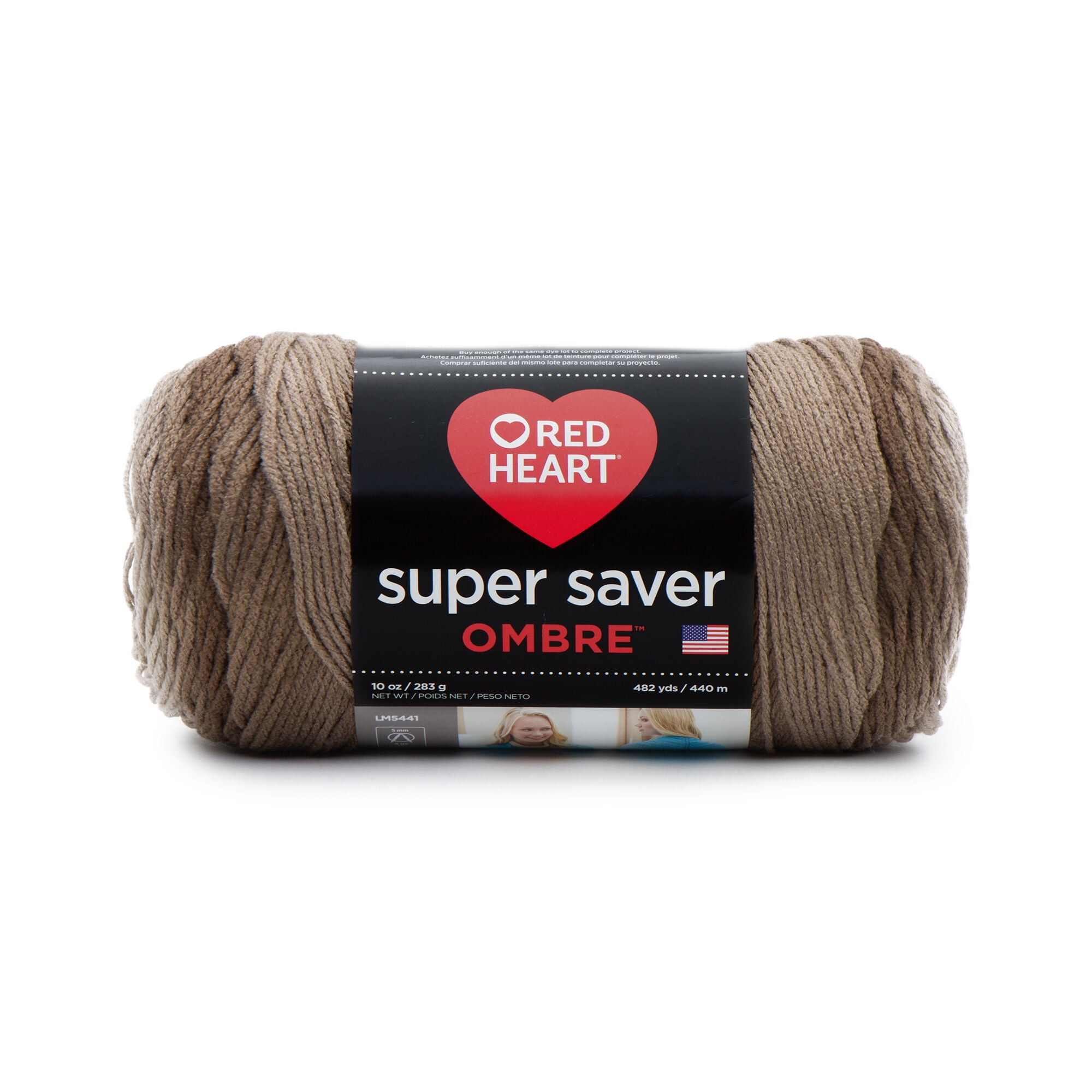 Red Heart Super Saver Ombre Sand Yarn - 2 Pack of 10oz/283g - Acrylic - 4  Medium (Worsted) - 482 Yards - Knitting/Crochet