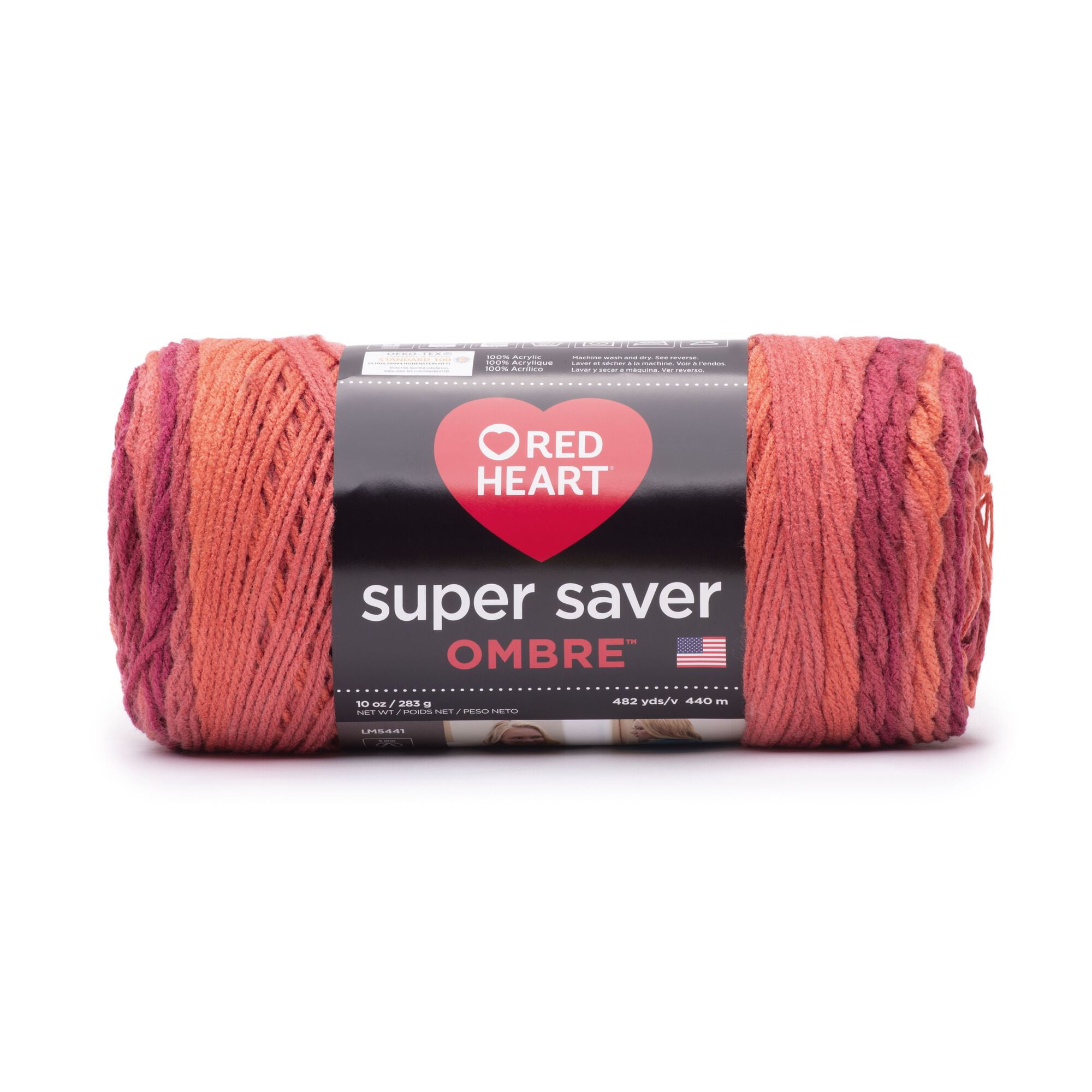 Red Heart Super Saver Ombre Yarn, Hot Sauce