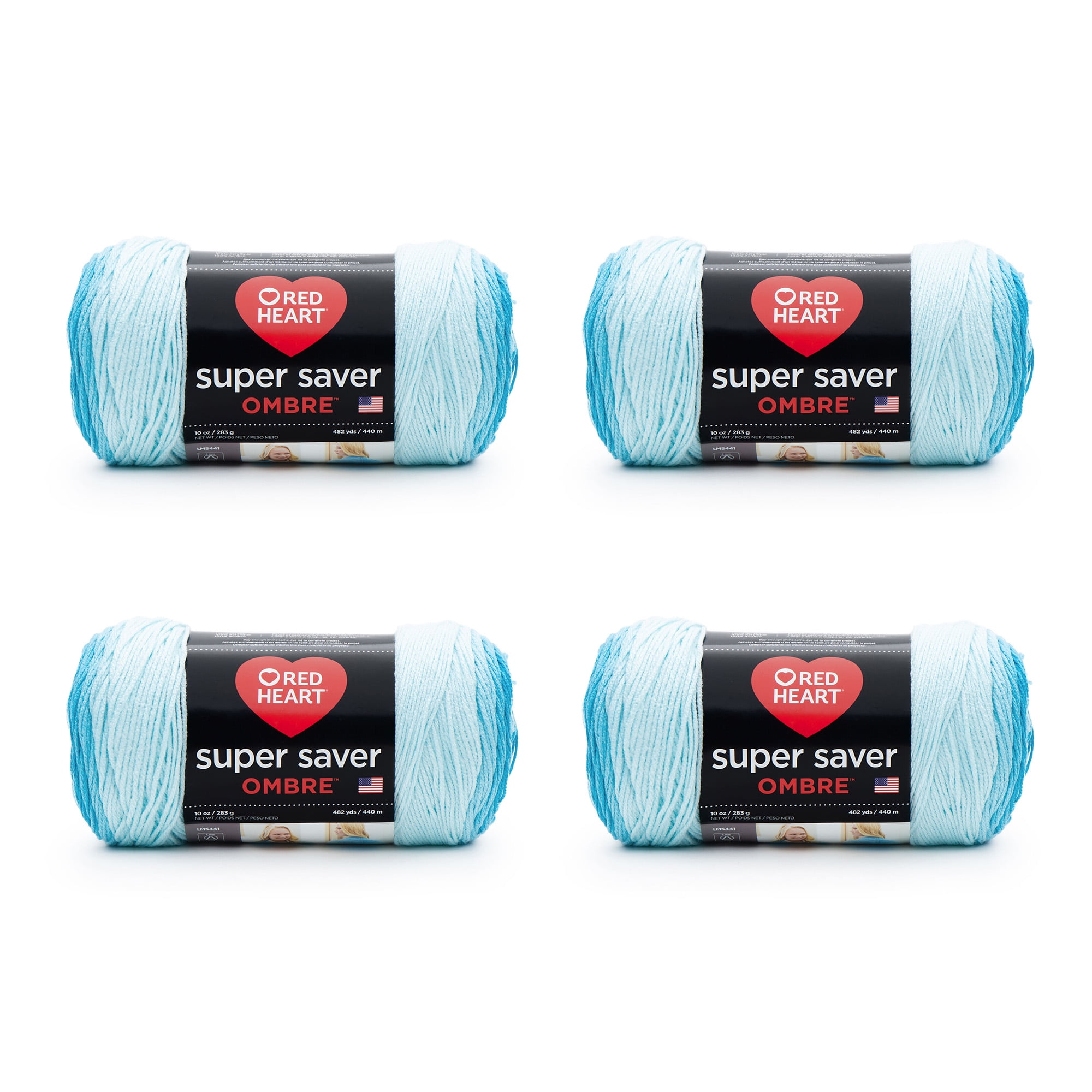 Red Heart - Super Saver Ombre Yarn - 10 Oz/283 G in Deep Teal Ombre - 100% Acrylic - A.C. Moore