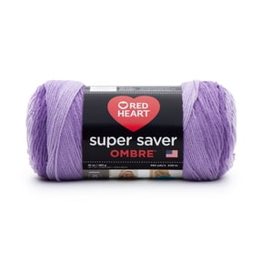 Red Heart Super Saver Ombre Yarn, Violet, 10oz(283g), Medium, Acrylic