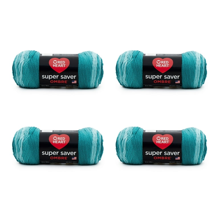 Red Heart Super Saver Ombre Medium Acrylic Hot Sauce Yarn, 482 yd (4 Pack)