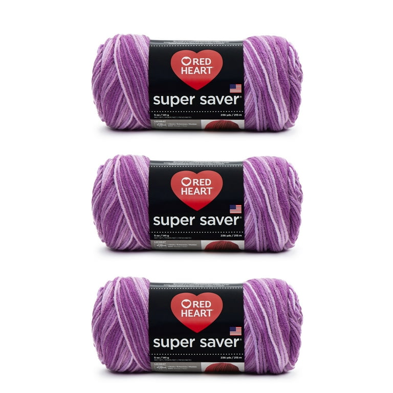 Red Heart Super Saver Artist Print Yarn - 3 Pack of 141g/5oz