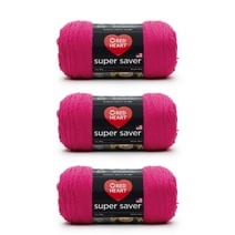 Red Heart Super Saver Shocking Pink Yarn - 3 Pack of 198g/7oz - Acrylic - 4 Medium (Worsted) - 364 Yards - Knitting/Crochet