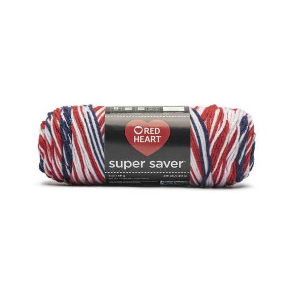 Red Heart® Super Saver™ #4 Worsted Acrylic Yarn, Americana 5oz/142g 236yd