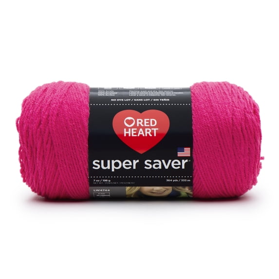 Spinrite Red Heart Super Saver Yarn - Shocking Pink - 1 Pack of 1 Skein