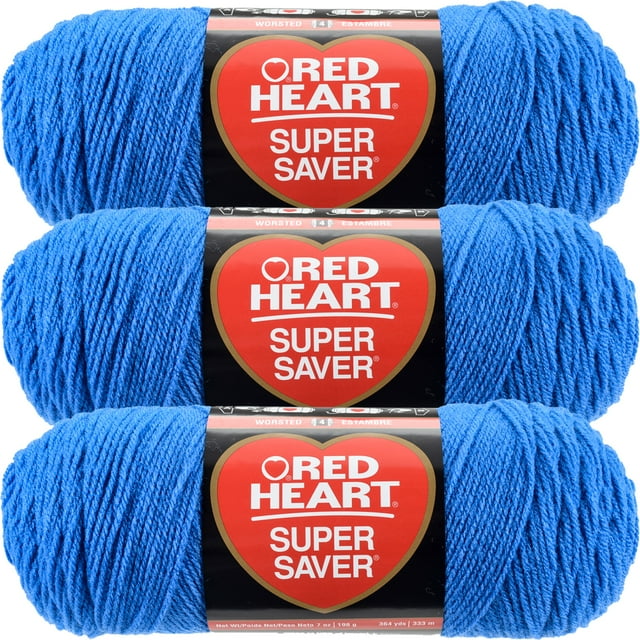 Red Heart Super Saver YarnBlue, Multipack Of 3