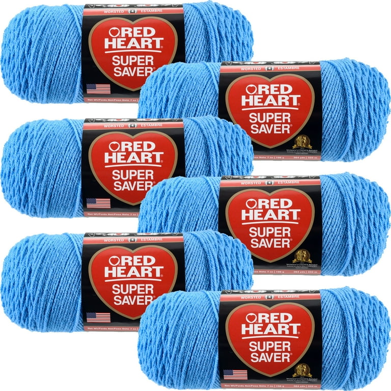 Red Heart Super Saver Yarn - White, Multipack of 6 