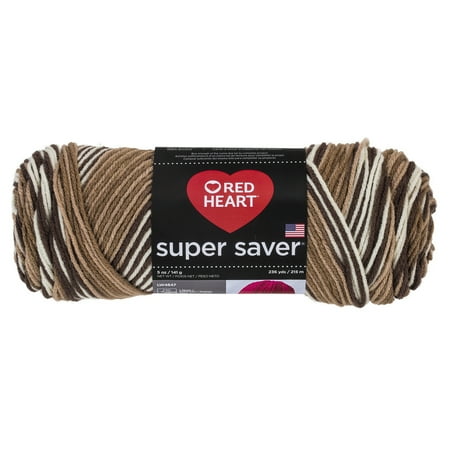 Red Heart Super Saver Yarn, Econs Browns, 5oz(141g), Medium, Acrylic