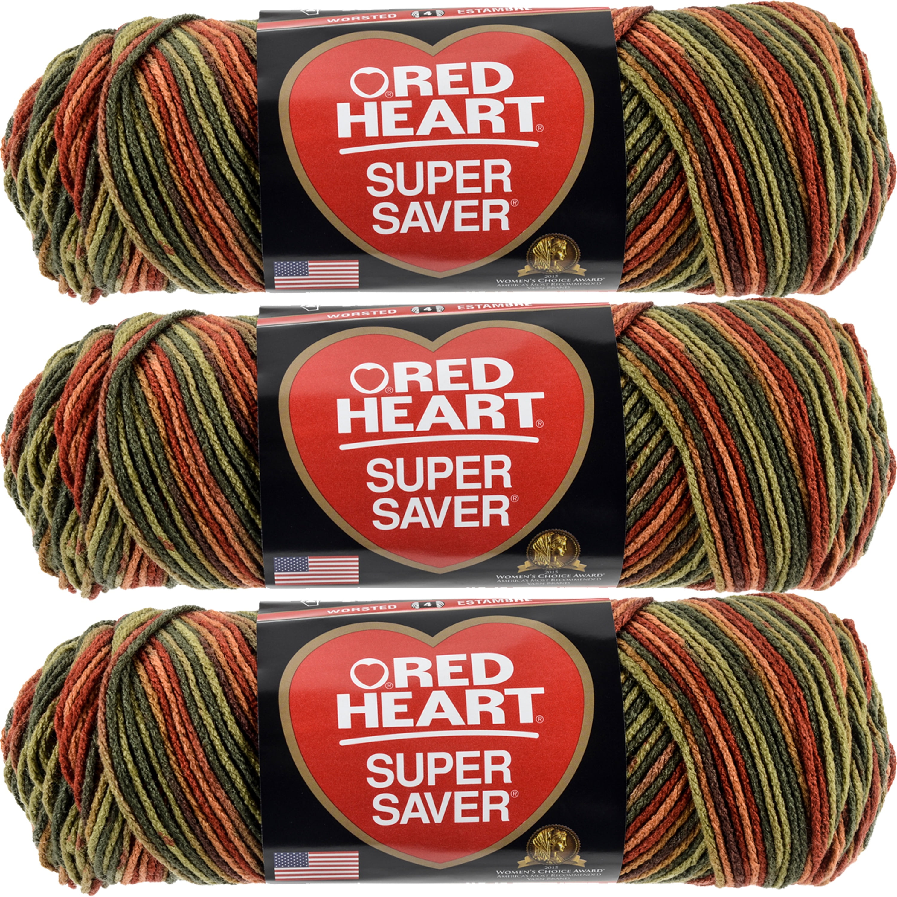 Red Heart Super Saver Yarn Fall, Multipack of 3