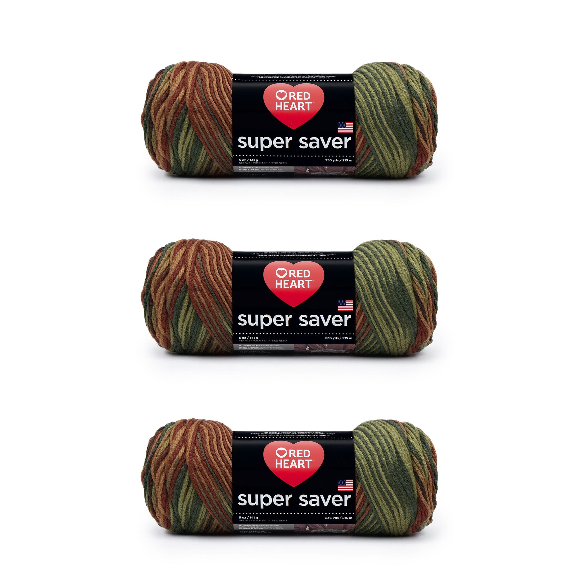 Red Heart Super Saver Yarn-Fall, Multipack Of 3