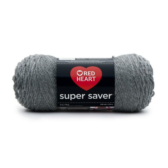 Red Heart® Super Saver™ #4 Worsted Acrylic Yarn, Gray heather 5oz/142g 260yd