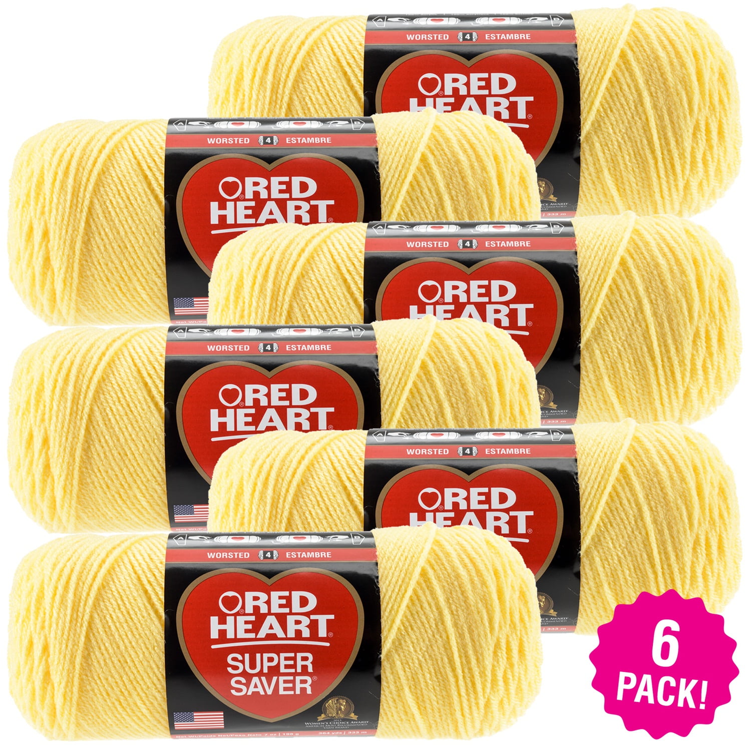 Red Heart Multipack of 6 White Super Saver Yarn 