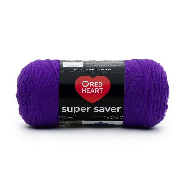 Red Heart Super Saver Yarn, Medium Acrylic Amethyst Yarn, 364 yd