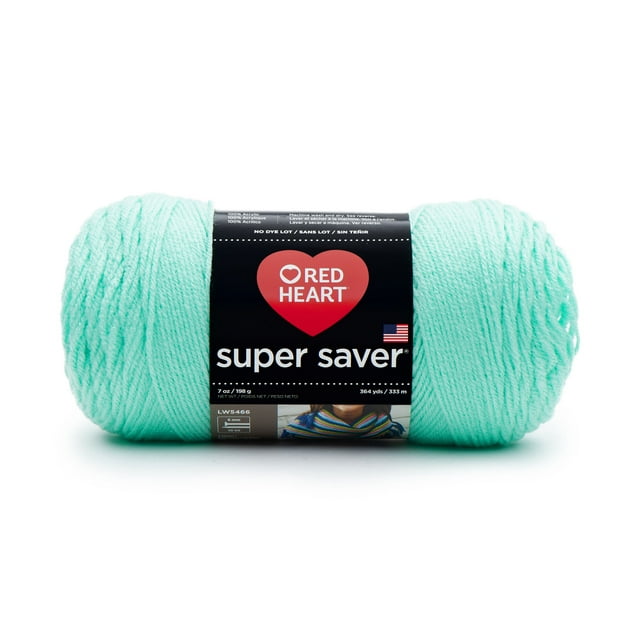 Red Heart Super Saver Yarn, Minty, 7oz(198g), Medium, Acrylic