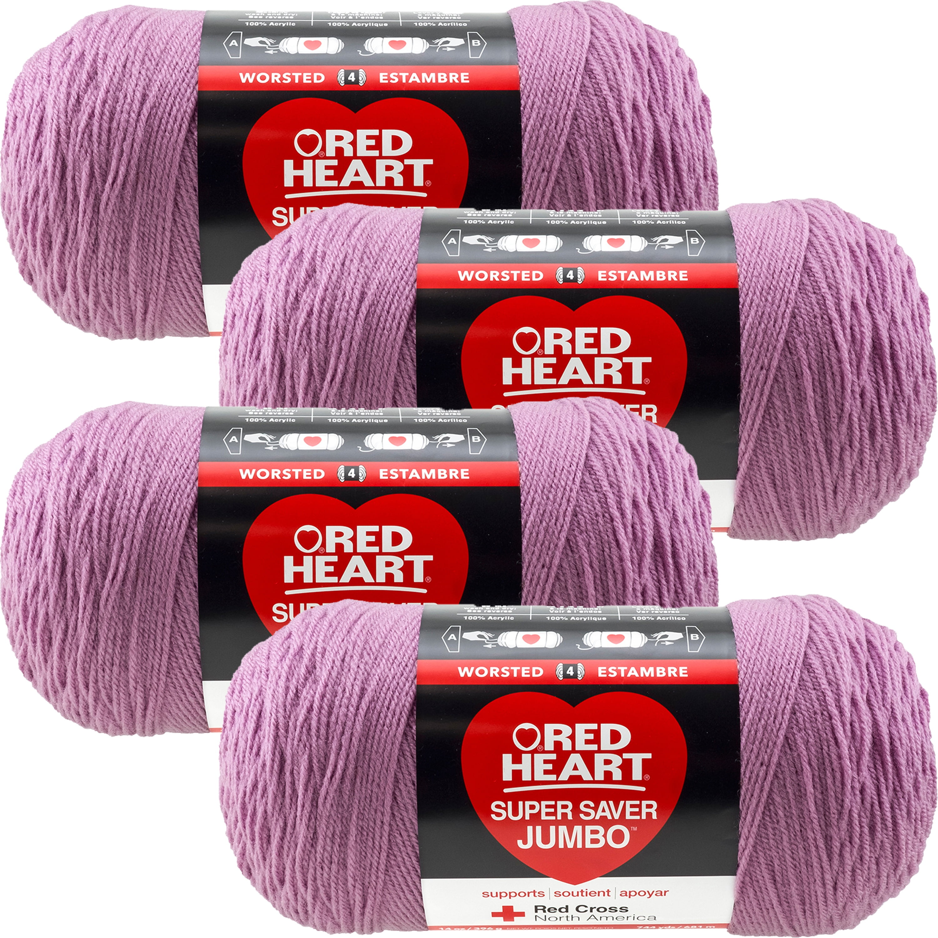 Red Heart Super Saver Yarn-Orchid, Multipack Of 4