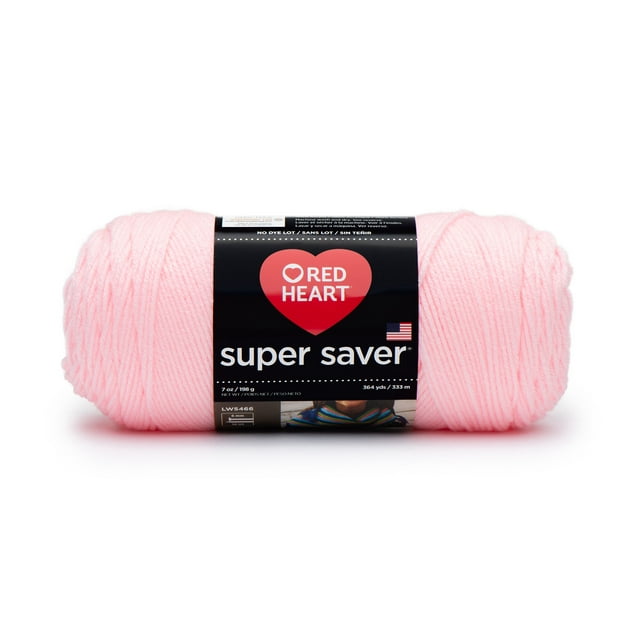 Red Heart Super Saver Yarn, Perfect Pink, 7oz(198g), Medium, Acrylic