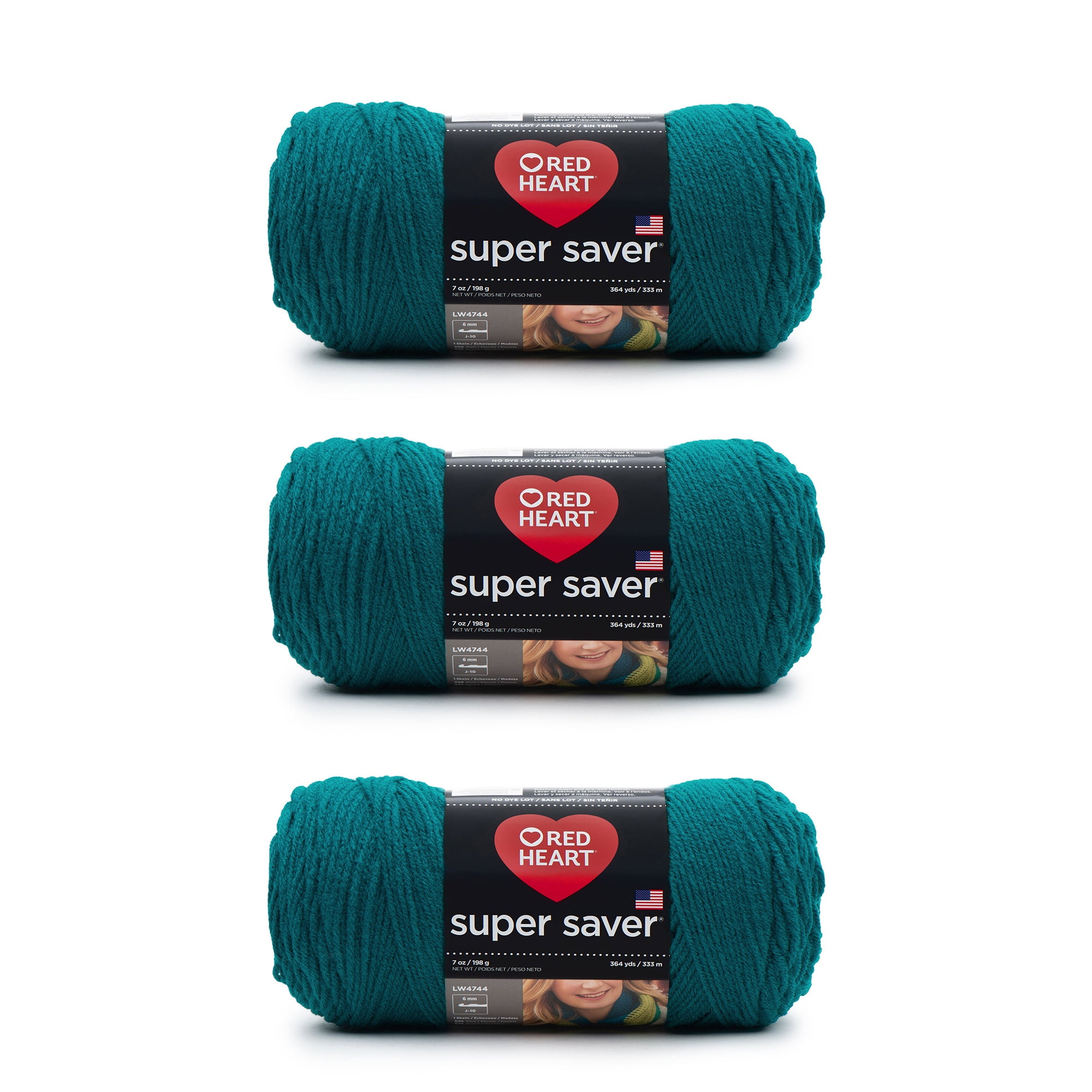 Red Heart Super Saver Yarn-Real Teal, Multipack Of 3