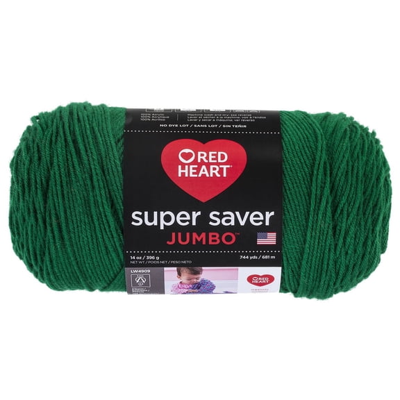 Red Heart Super Saver Yarn, Worsted Weight Acrylic, Paddy Green