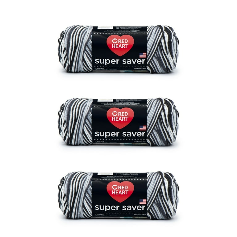 Pack of 4) Red Heart Super Saver Yarn-Black