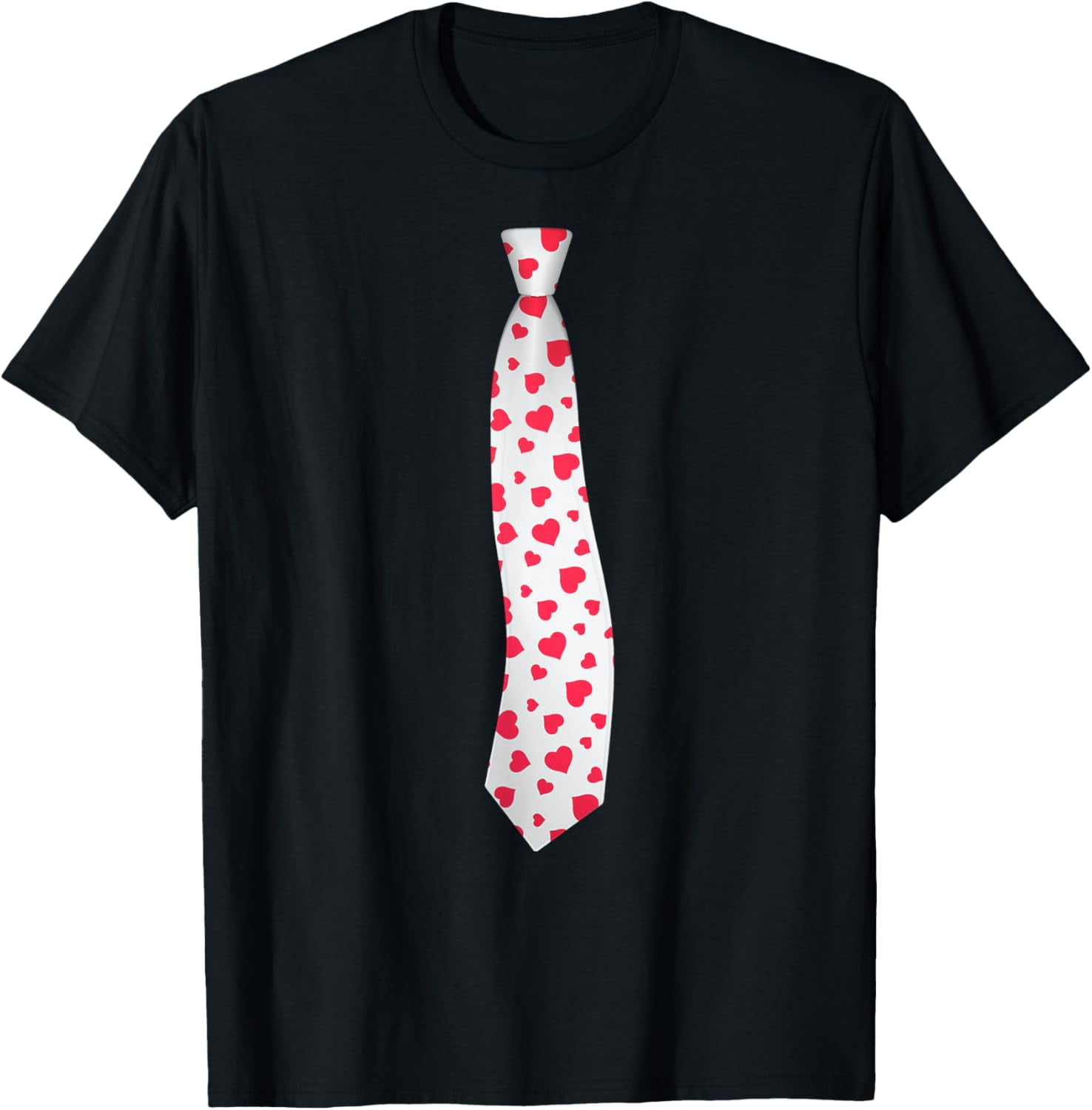 Small Red Heart Bi-Color Stripe Tee Men