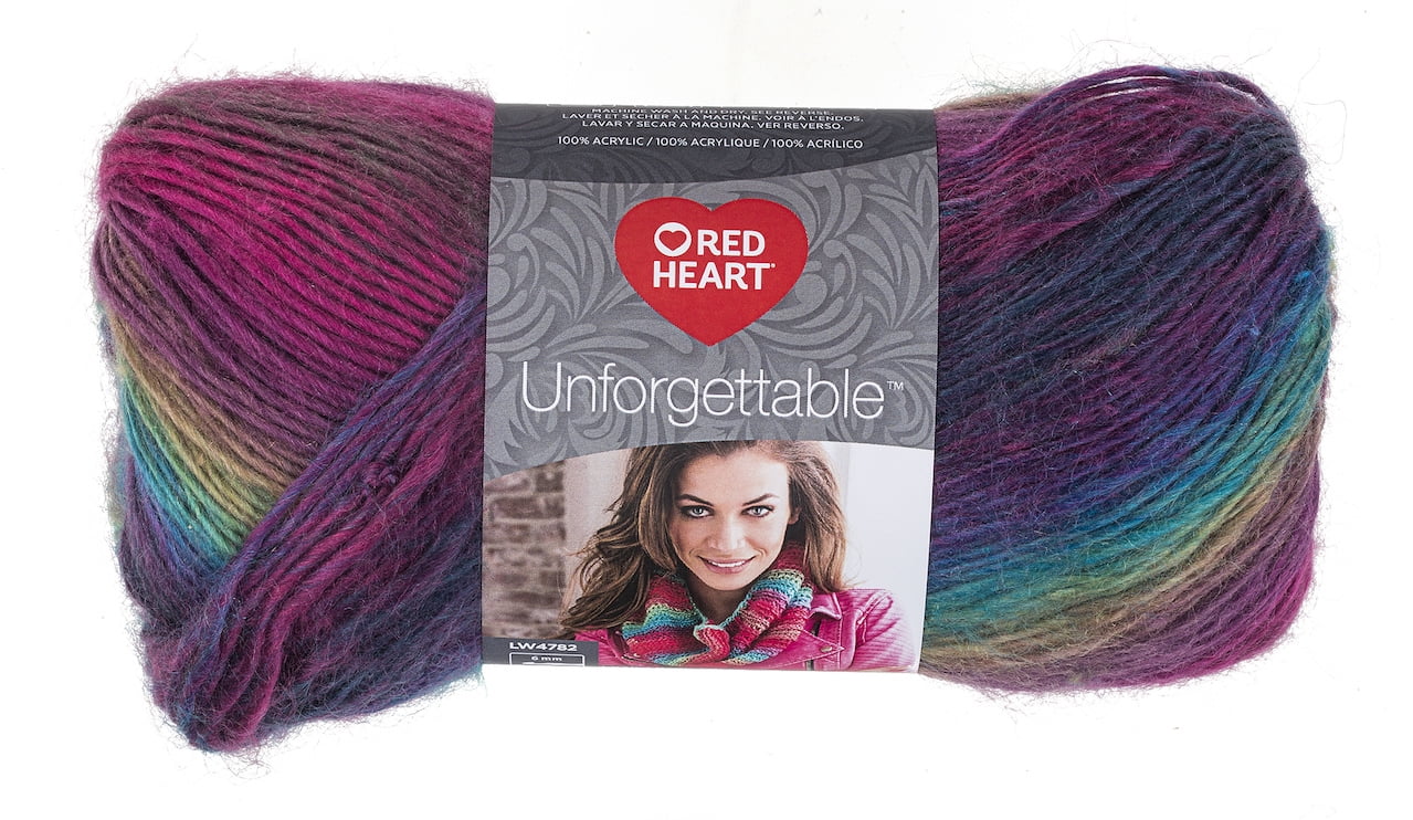 Red Heart Unforgettable Yarn, Stained Glass, 3.5oz(100g), Medium, Acrylic