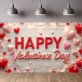 thumbnail image 1 of Red Heart Valentine's Day Banner Pink Flower Dance Party Display Balloon Decor Cupcake Design Romantic Backdrop for Valentine's Day Party Dance Event Romantic Celebration, 1 of 9