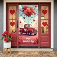 thumbnail image 1 of Red Heart Valentine's Day Banner Romantic Love Display Pink Cherry Blossom Teddy Bear Heart Backdrop for Valentine's Party Romantic Celebration Couples Gathering, 1 of 9