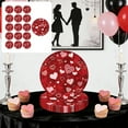 thumbnail image 1 of Red Heart Valentine's Day Festive Tableware Set - Disposable 7in & 9in Paper Plates, Cups & Tissues, Romantic February 14 Celebration Supplies for Couples, Red, 7.09in/18cm, 1 of 6