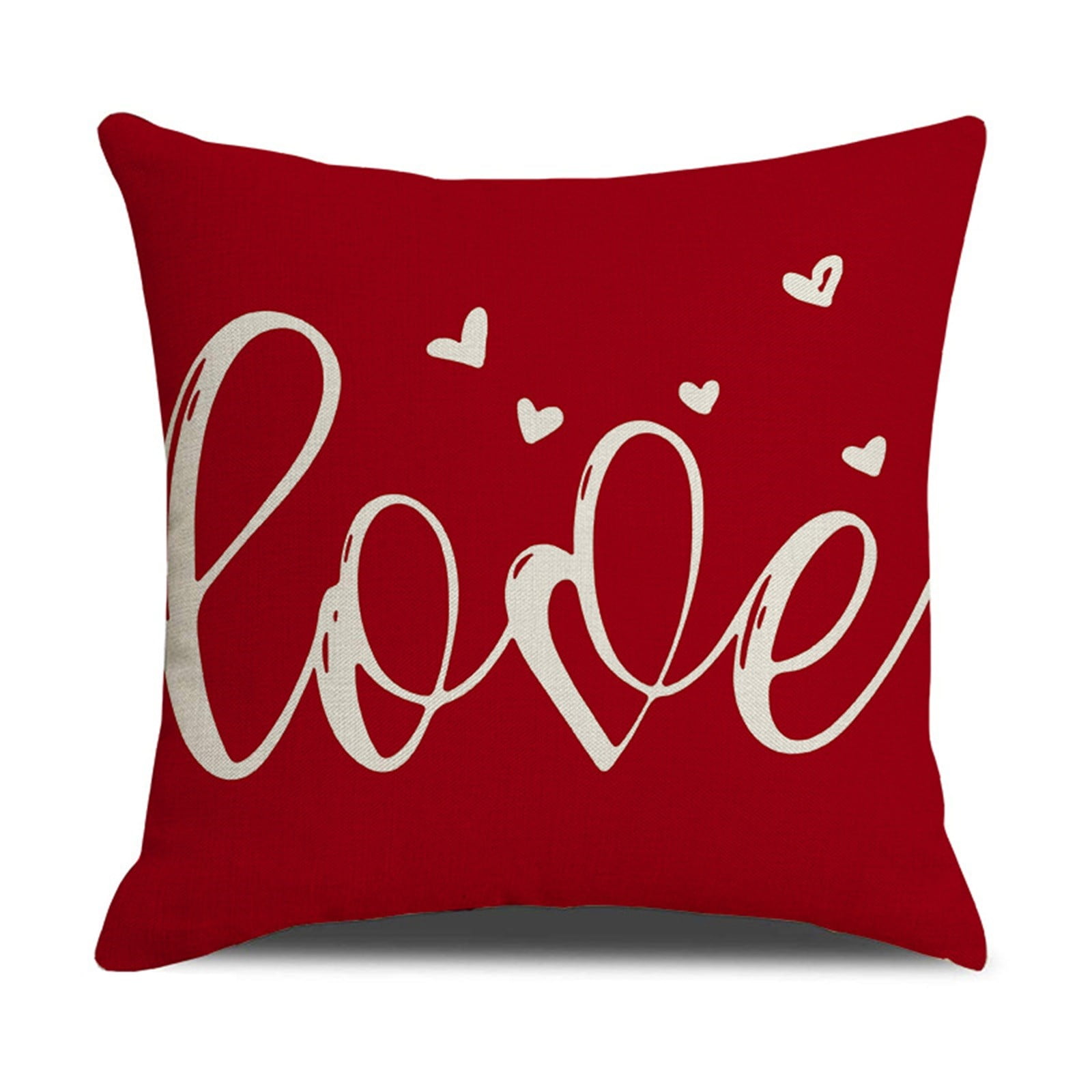 Red Heart Valentine's Day Pillow Cover, Valentine's Day Kisses Hugs Better Together Red Throw